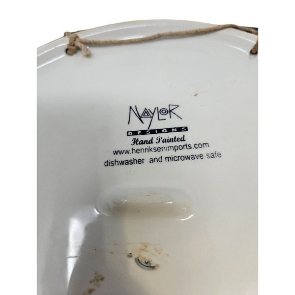 2 Ceramic Cat Plates Decorative Square Kitsch Wine Floral Naylor Designs Roscher - Picture 4 of 4